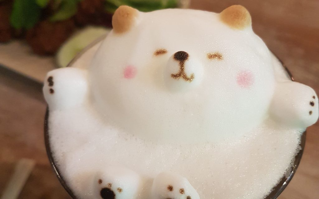 an animal made out of frothed milk