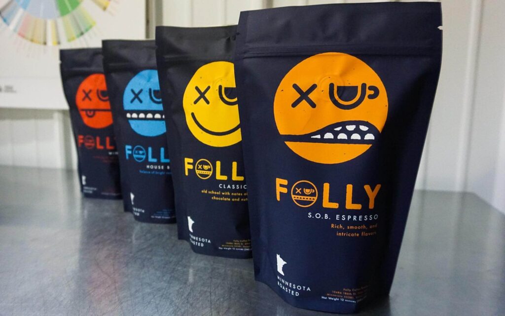 Four Folly Coffee bags.